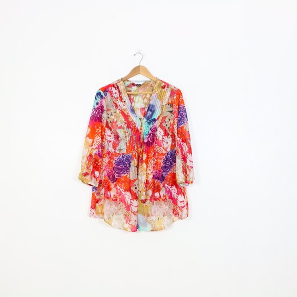 *Northern Reflections Light Floral Print Blouse - Picture 1 of 8